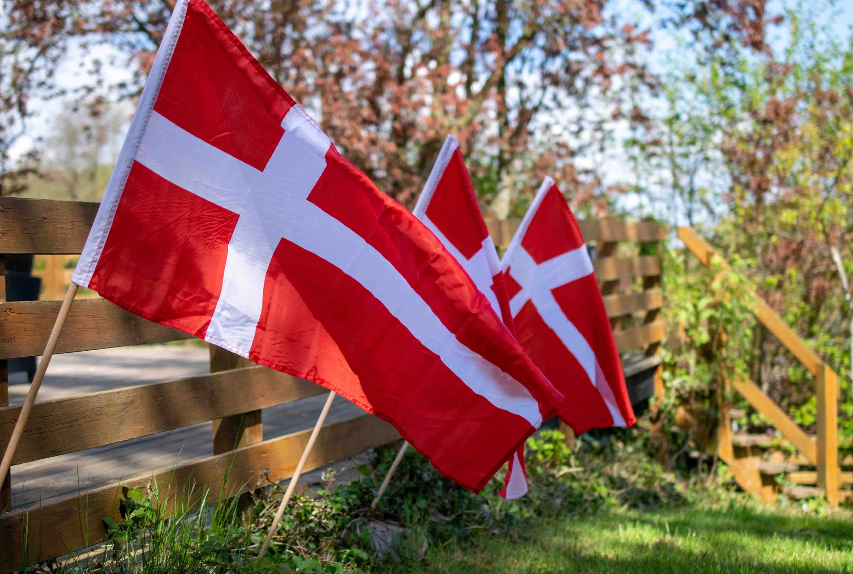 Stof flag på pind ekstra lange