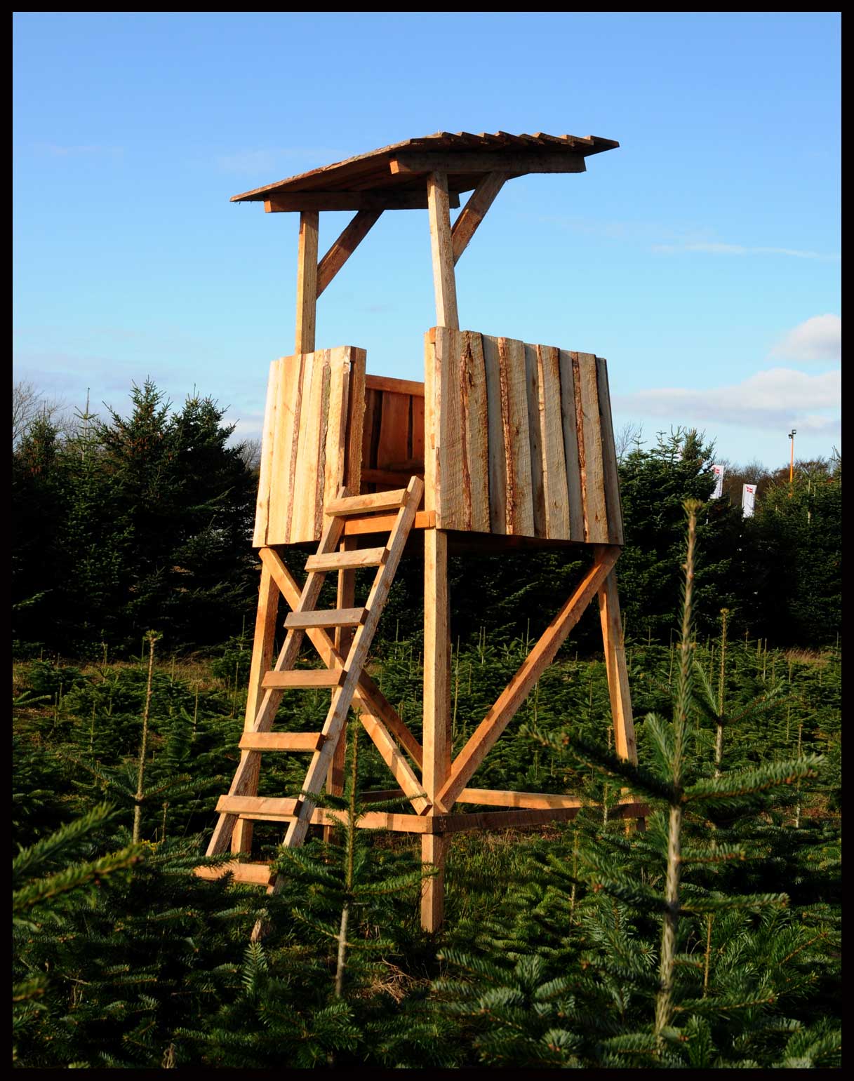Skydetårn i lærk med tag