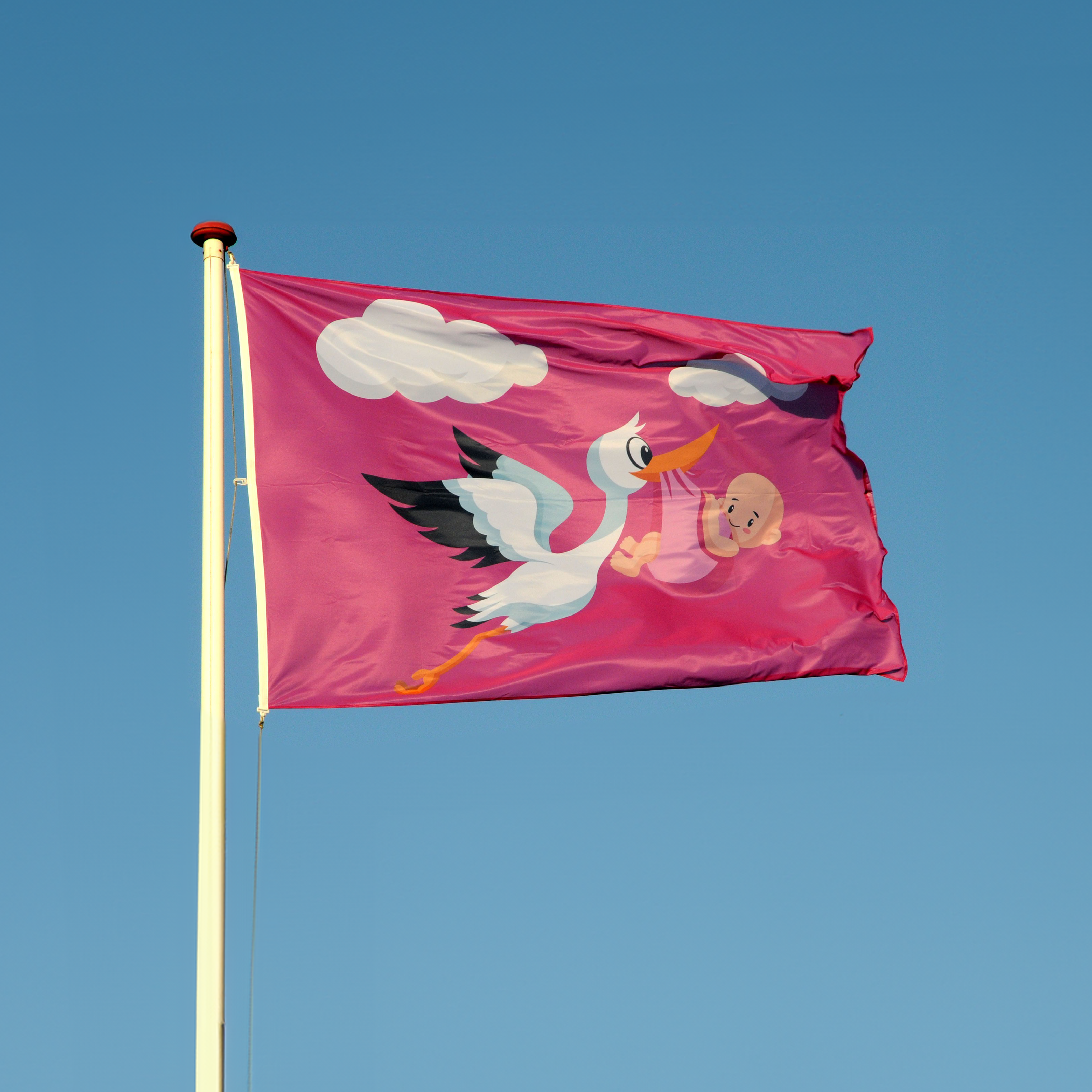 Storkeflag rød - pige flag