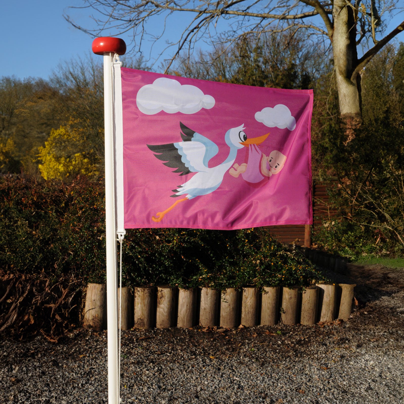 Storkeflag rød - pige flag