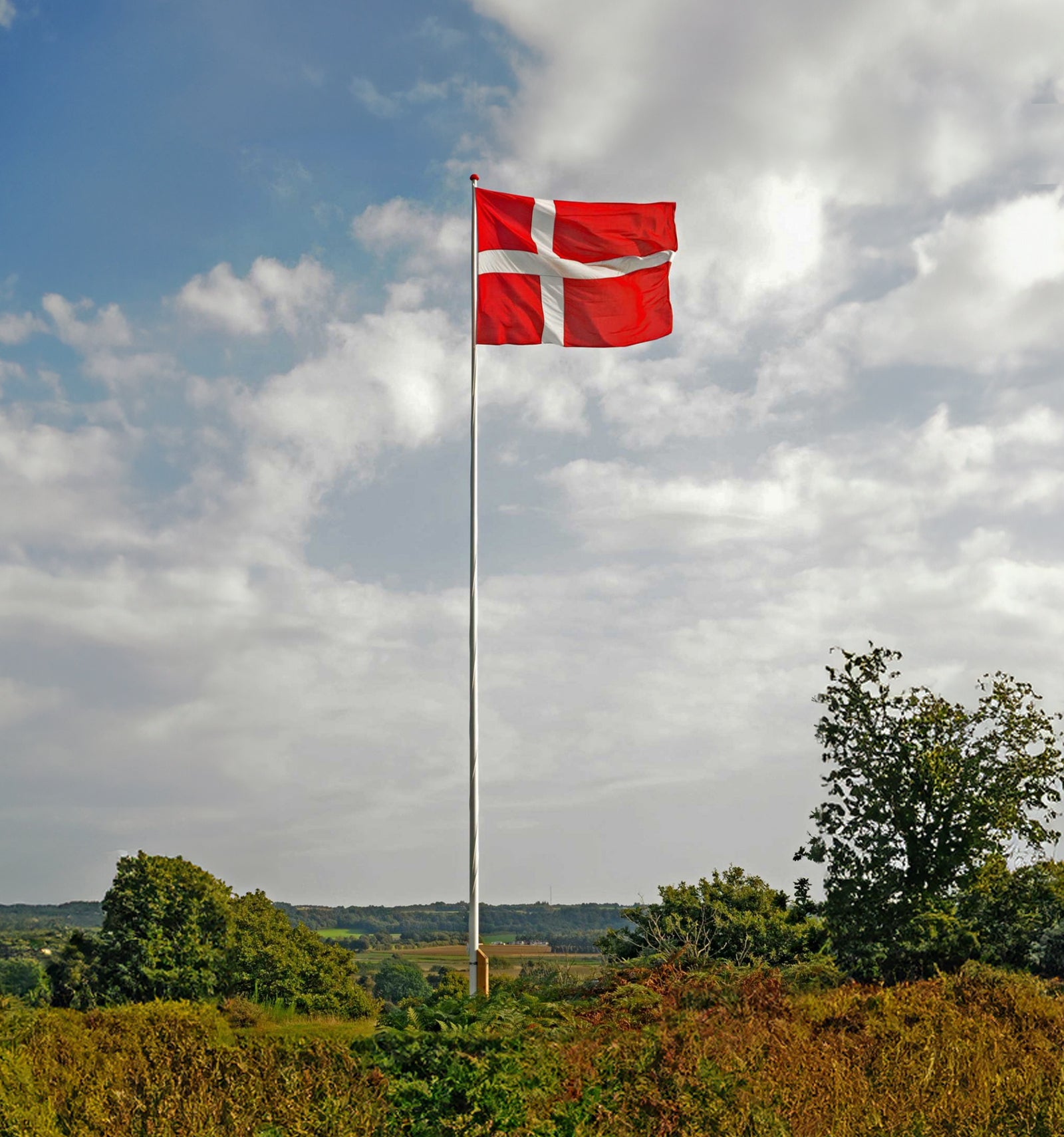 Træflagstang hvidmalet (3 m.)